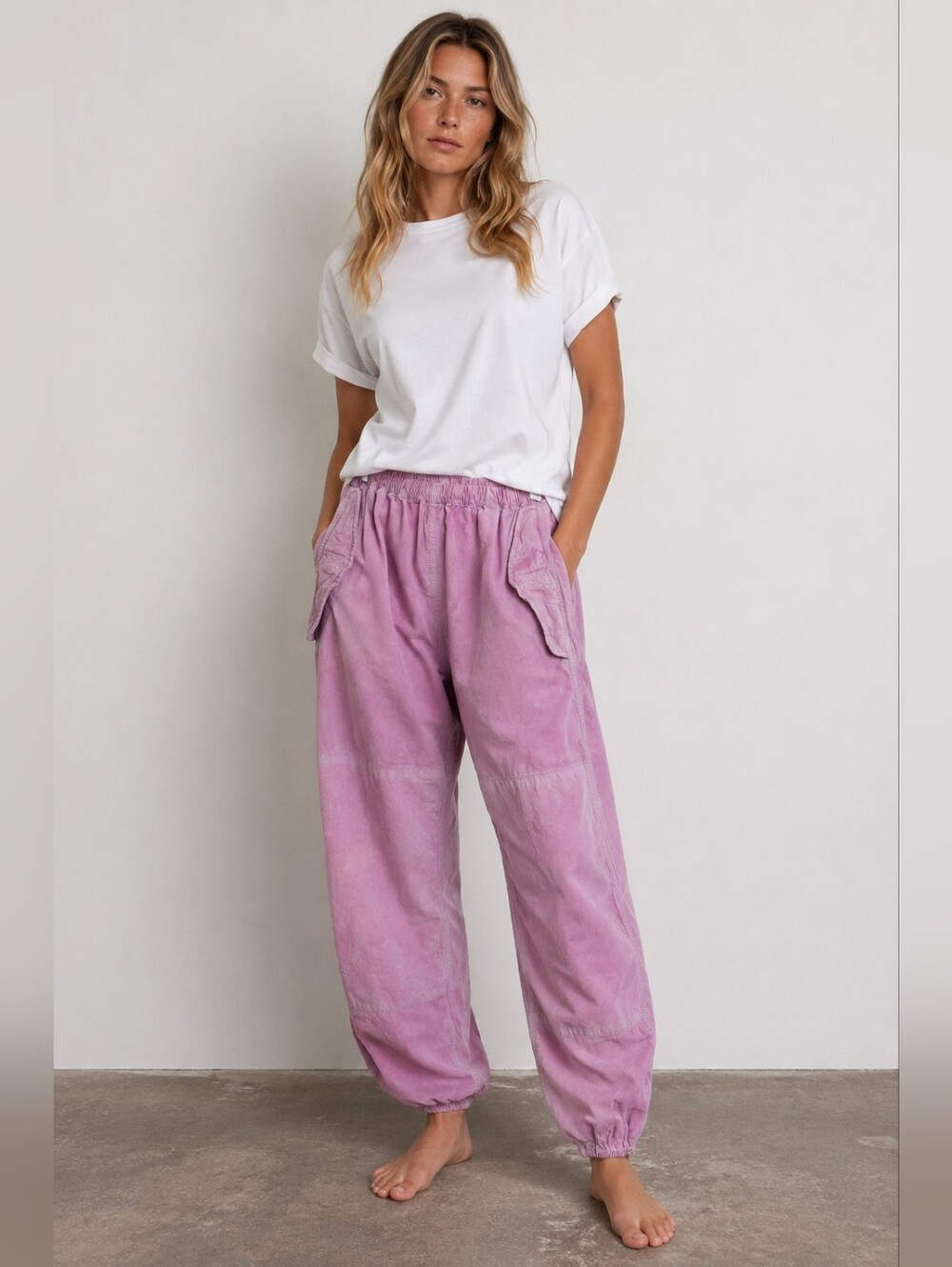 FreeCity Out Of Sight Poplin Air Flapsnap Jump Pant Pink